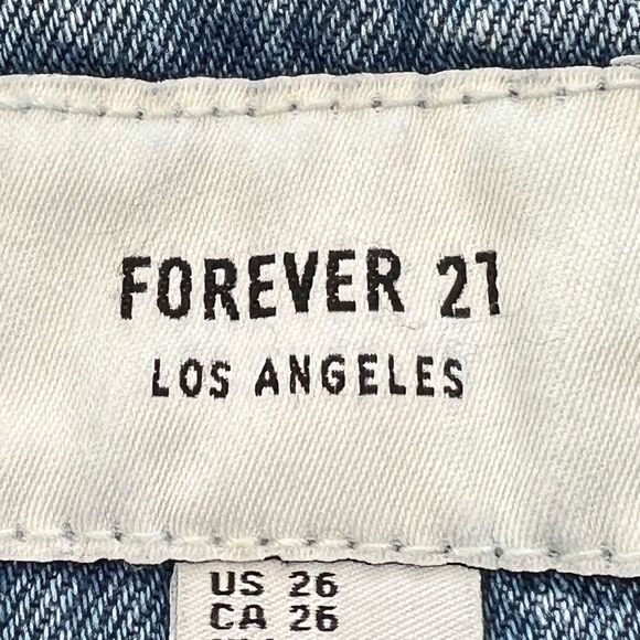Forever 21 Light Blue Jean Shorts Overalls - Picture 2 of 5